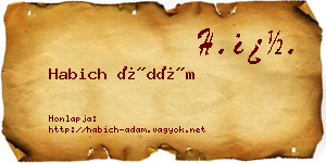 Habich Ádám névjegykártya